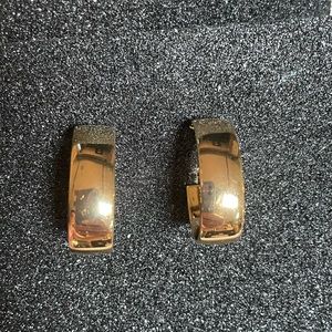 Gold wide hoop earrings